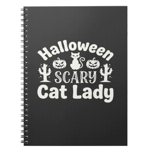 ハロウィーンの怖い猫の女性_1 ノートブック (正面)