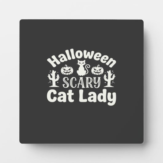 ハロウィーンの怖い猫の女性_1 フォトプラーク (正面)
