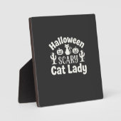 ハロウィーンの怖い猫の女性_1 フォトプラーク (正面)