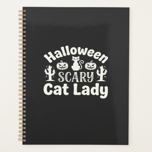 ハロウィーンの怖い猫の女性_1 プランナー手帳 (正面)