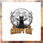 ハロウィーンの怖い猫 ビンテージ風彫刻デザイン_1 ウィンドウサイン (シート2)