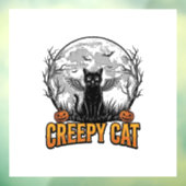 ハロウィーンの怖い猫 ビンテージ風彫刻デザイン_1 ウィンドウサイン (シート3)