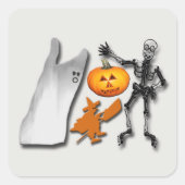 ハロウィーンの怖い生き物 スクエアシール (正面)