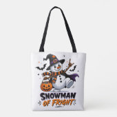 ハロウィーンの怖い雪だるま トートバッグ (裏面)