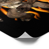 ハロウィーンの怖い鬼と炎の悪魔 ポスター (角)