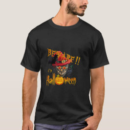 ハロウィーンの怖い魔女のドクロにご用心 Tシャツ