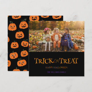 ハロウィーンの思い出フォトカード｜トリック・オア・トリート カード