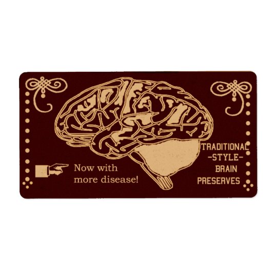 ハロウィーンの思慮深い脳の缶詰 ラベル (正面)