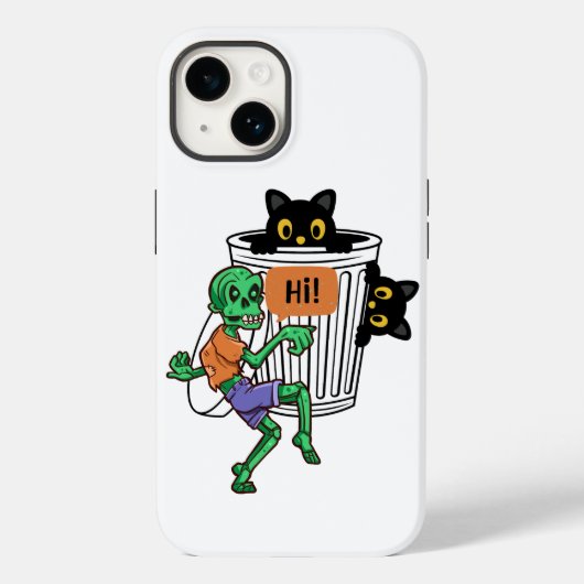 ハロウィーンの怯えるネコ Case-Mate iPhoneケース (裏面)