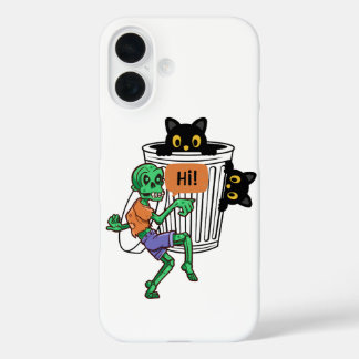 ハロウィーンの怯える猫 iPhone 16ケース