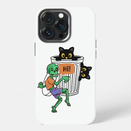 ハロウィーンの怯える猫 iPhoneケース (裏面)