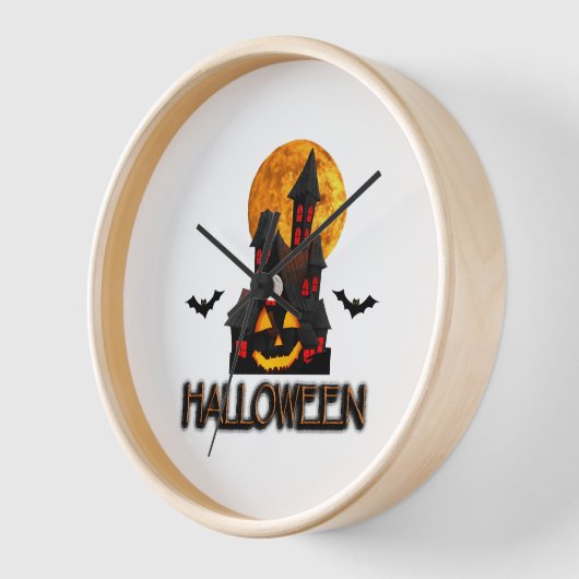 ハロウィーンの恋人、面白いハロウィーン、ハッピーハローウィン 壁時計 (傾斜)