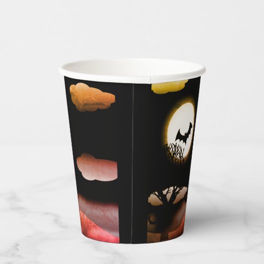 ハロウィーンの恐ろしい風景 紙コップ (右)