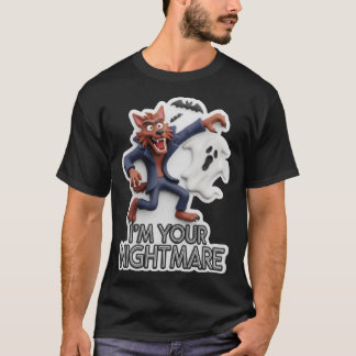 ハロウィーンの恐怖と狼男の幽霊 Tシャツ
