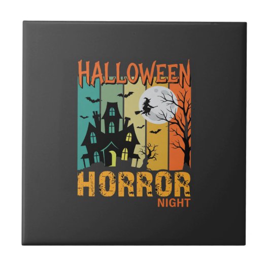 ハロウィーンの恐怖の夜のホーンテッドハウスVector_1 タイル (正面)