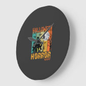 ハロウィーンの恐怖の夜のホーンテッドハウスVector_1 ラージ壁時計 (傾斜)