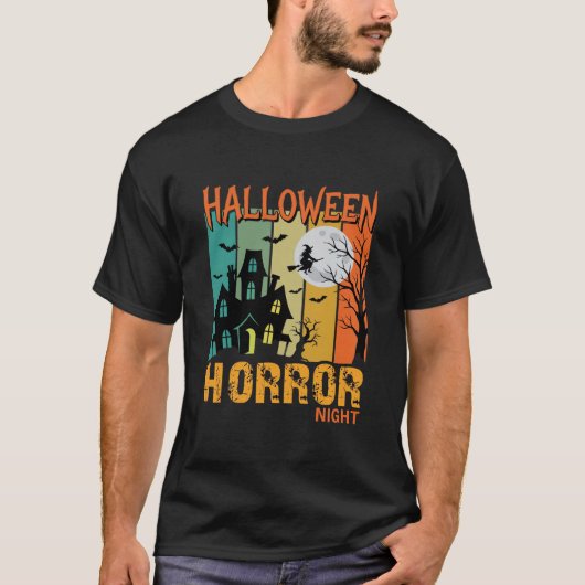 ハロウィーンの恐怖の夜の幽霊の家のベクター_1 Tシャツ (正面)