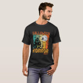 ハロウィーンの恐怖の夜の幽霊の家のベクター_1 Tシャツ (正面フル)