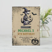 ハロウィーンの恐竜の誕生日の招待状 招待状 (スタンド正面)