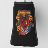 ハロウィーンの悪のスケルトン、カボチャ ゴルフヘッドカバー (回転90)