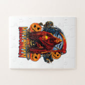 ハロウィーンの悪のスケルトン、カボチャ ジグソーパズル (横)