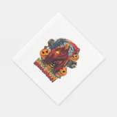 ハロウィーンの悪のスケルトン、カボチャ スタンダードランチョンナプキン (角)