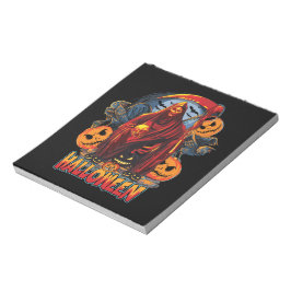 ハロウィーンの悪のスケルトン、カボチャ ノートパッド