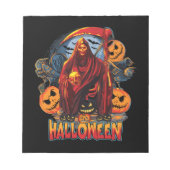 ハロウィーンの悪のスケルトン、カボチャ ノートパッド (正面)