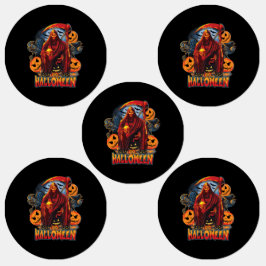 ハロウィーンの悪のスケルトン、カボチャ ラベル