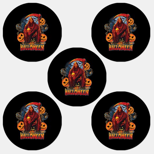 ハロウィーンの悪のスケルトン、カボチャ ラベル (グループ)