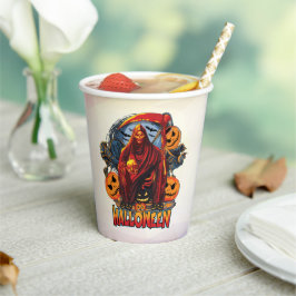 ハロウィーンの悪のスケルトン、カボチャ 紙コップ