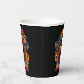 ハロウィーンの悪のスケルトン、カボチャ 紙コップ (右)