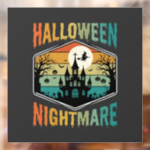 ハロウィーンの悪夢の幽霊城レトロベクター ウィンドウサイン (シート2)