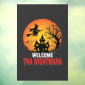 ハロウィーンの悪夢の魔女の幽霊の家のデザイン ウィンドウサイン (シート3)