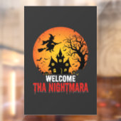 ハロウィーンの悪夢の魔女の幽霊の家のデザイン ウィンドウサイン (シート2)