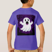 ハロウィーンの愛らしい漫画不気味幽霊 Tシャツ (裏面)