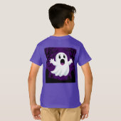 ハロウィーンの愛らしい漫画不気味幽霊 Tシャツ (裏面フル)