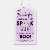 ハロウィーンの感謝スプロック文字ギフトラベル ギフトタグ (正面)