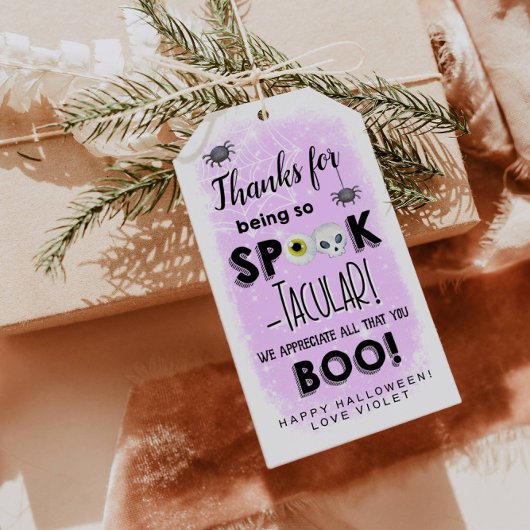 ハロウィーンの感謝スプロック文字ギフトラベル ギフトタグ
