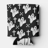 ハロウィーンの手描きパターンの背景 缶クーラー (裏面)