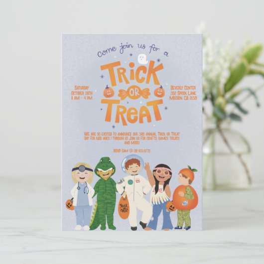 ハロウィーンの招待をトリックまたは治療する 招待状 (スタンド正面)