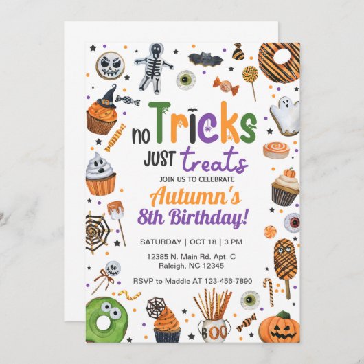 ハロウィーンの招待状を扱うトリックはない。 招待状 (正面/裏面)