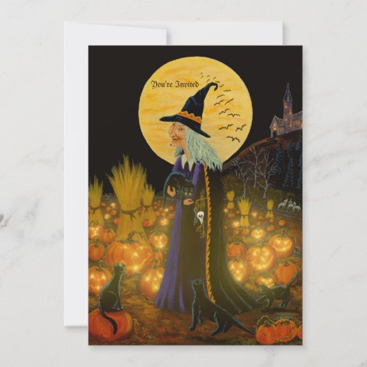 ハロウィーンの招待状、ジャック・オ・ランタン・パの魔女 招待状 (正面)