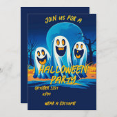 ハロウィーンの招待 招待状 (正面/裏面)