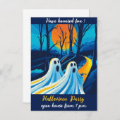 ハロウィーンの招待 招待状 (正面/裏面)