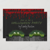 ハロウィーンの招待 招待状 (正面/裏面)