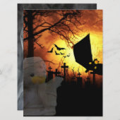 ハロウィーンの招待 招待状 (正面/裏面)