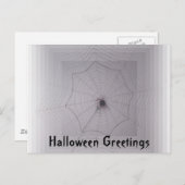 ハロウィーンの挨拶かわいいスパイダーとインフィニティくもの巣 ポストカード (正面/裏面)