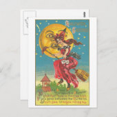 ハロウィーンの挨拶の女性オンブロム ポストカード (正面/裏面)