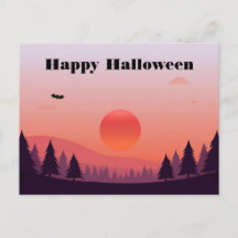 ハロウィーンの挨拶ポストカード